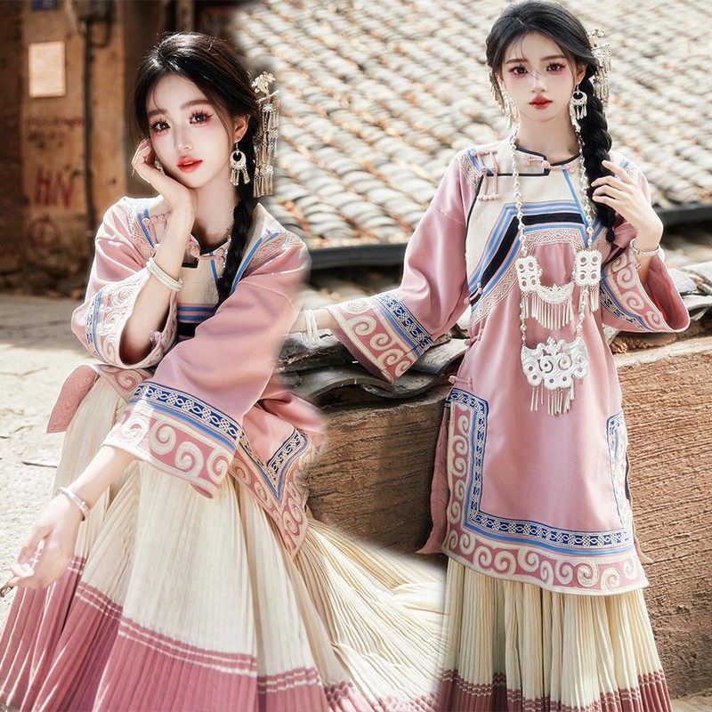 苗疆少女粉色彝族民族风云南少数民族服装女写真拍照影楼摄影服饰,特色手工艺,其他特色工艺品,淘宝优惠券,粉丝福利购,淘宝优惠卷