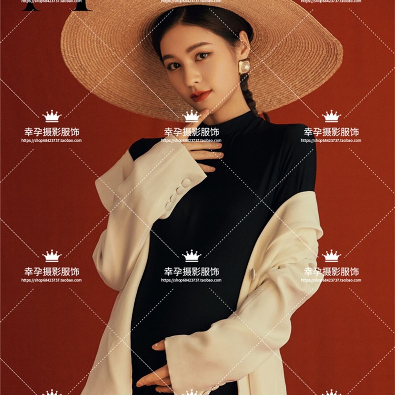 影楼孕妇装私房写真西装外套高弹连体衣拍照摄影服装个人主题照片