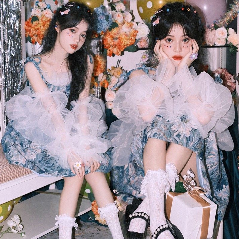 韩系画报风吊带裙影楼写真服装 复古少女艺术照洋装送飞袖设计,男装,其他民族服装,淘宝优惠券,粉丝福利购,淘宝优惠卷