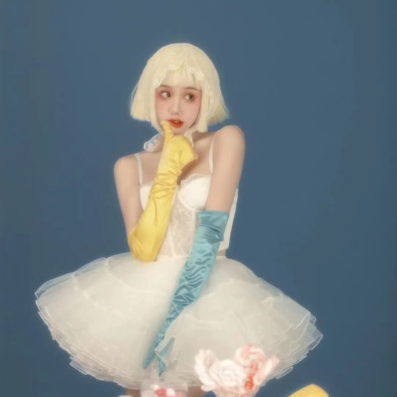 夏日马卡龙奶油系甜心少女写真蓬蓬裙生日派对主题艺术照拍摄服装