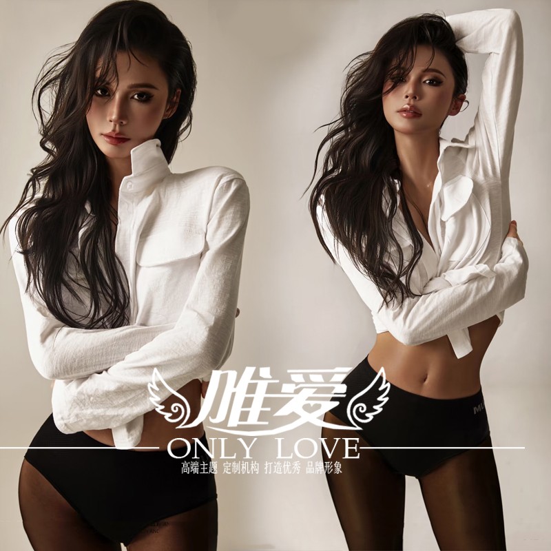 影楼新款拽姐酷风个人形象照女士西装礼服韩系杂志肖像艺术照服装
