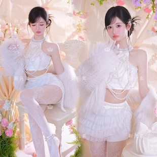 影楼新款 影楼 性感纯欲风个人法式 甜美私房高级少女艺术照摄影服装