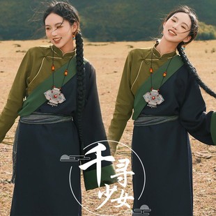 西藏藏服网红打卡云南藏族写真服装清新少女旅拍民族风藏袍摄影服