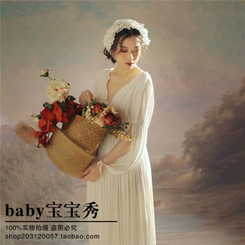 影楼主题拍照服装孕妇新款写真服饰法式温柔风少女风孕期摄影衣服