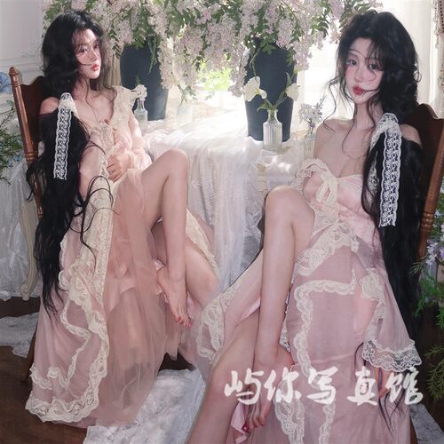 新款照相馆早春主题法式温柔油画风洋装少女纯欲肖像艺术拍照服装