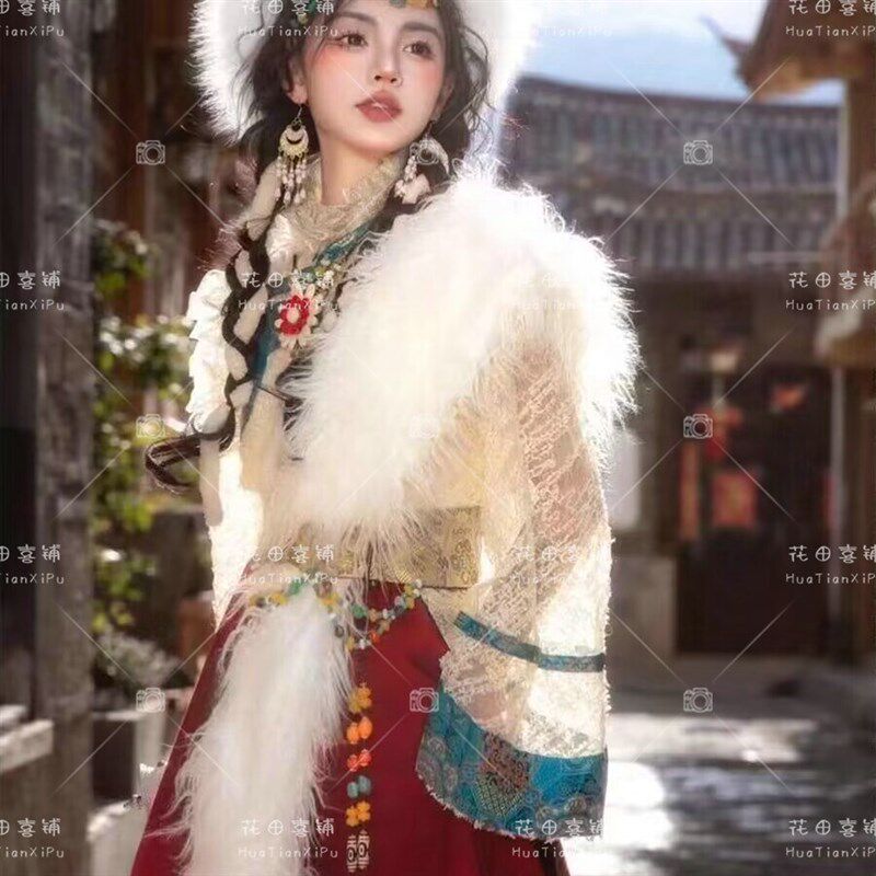 新款贵族藏袍服装女云南丽江西藏旅游摄影民族风旅拍写真藏族服装