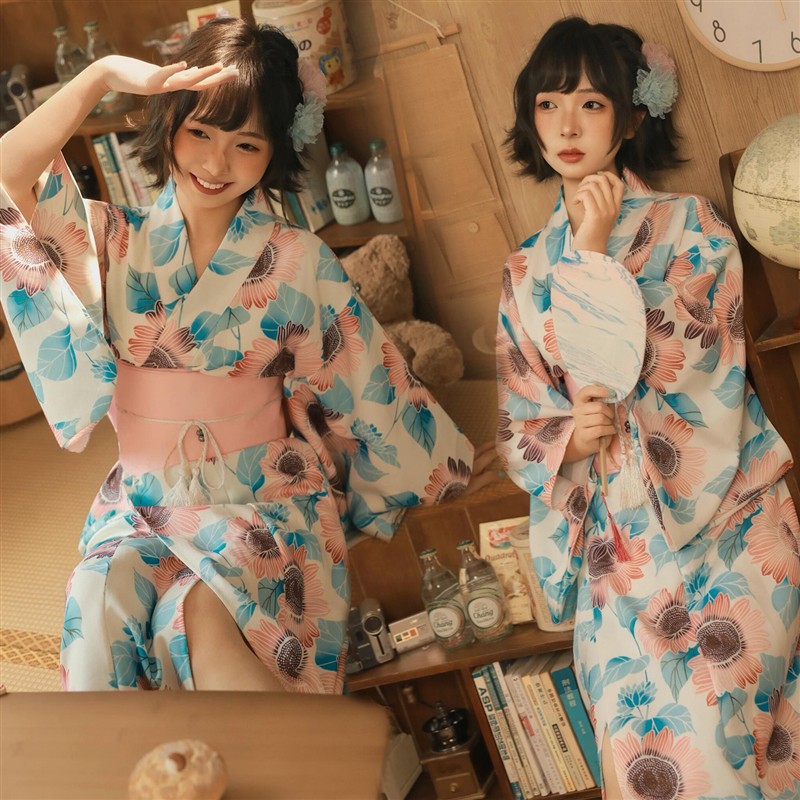 新款和服夏改良日式传统写真拍照连衣裙摄影服装神明少女日系浴衣
