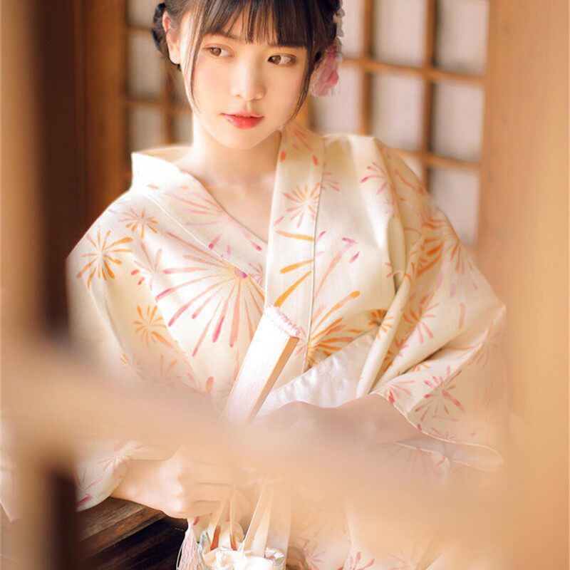 和服女正装传统浪漫烟花文艺复古日式改良拍照写真神明少女服装