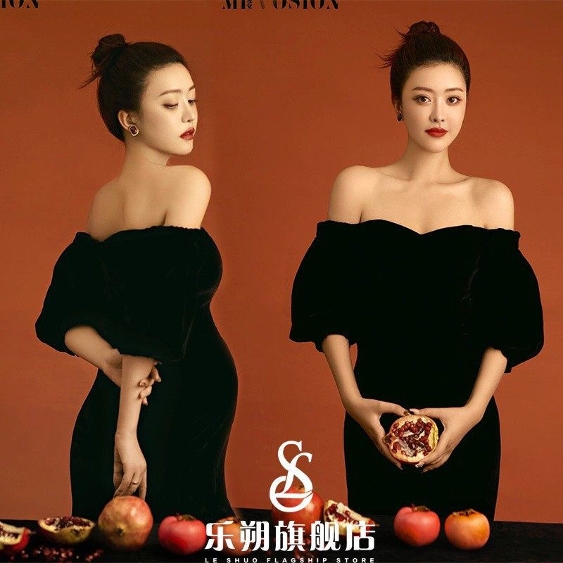 影楼新款孕妇拍照服装复古黑色丝绒性感辣妈写真艺术照片拍照礼服,户外/登山/野营/旅行用品,其他户外服装,淘宝优惠券,粉丝福利购,淘宝优惠卷