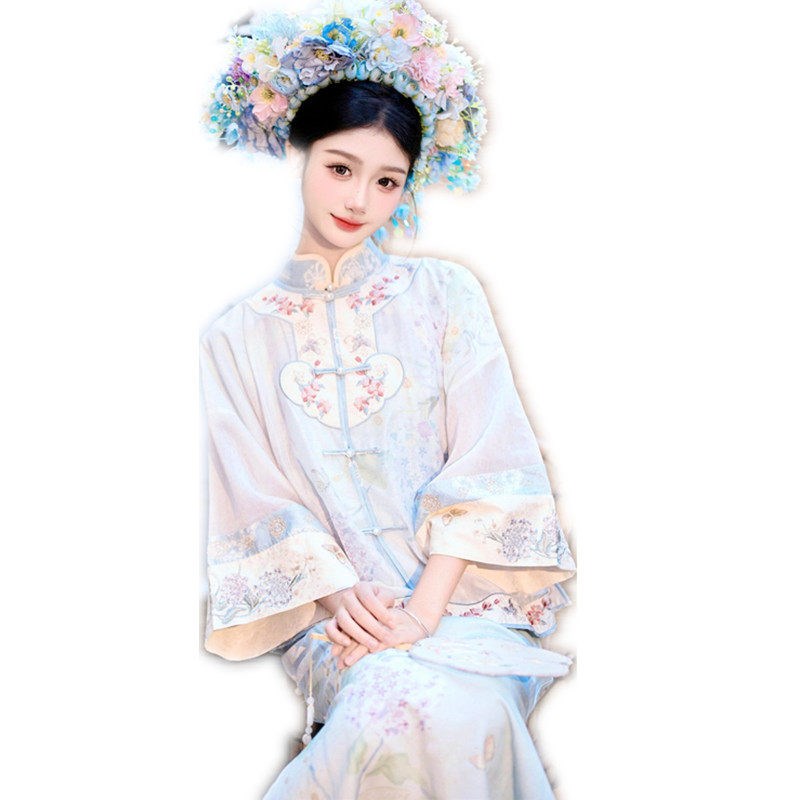 春日影楼新款泉州浔浦簪花刺绣明制汉服女复古民族风旅拍写真服饰