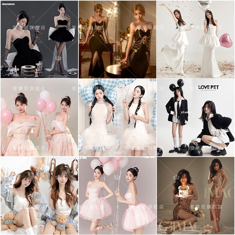 2025生日派对主题公主风服装韩系唯美画报风少女艺术摄影服