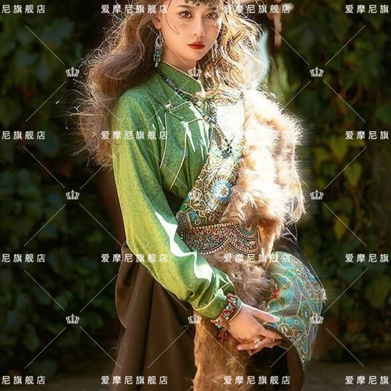 藏族服装女夏季新款民族风贵族藏袍旅拍写真摄影藏装演出舞蹈服饰