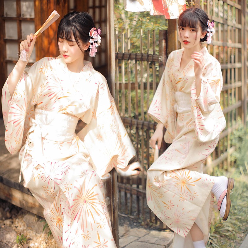 和服女夏浴衣连衣裙烟花复古改良外景旅拍摄影写真自拍馆日料服装