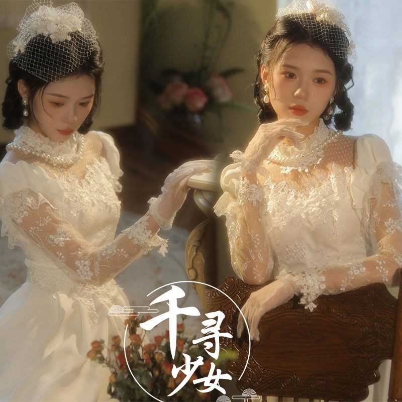 影楼新款油画风主题少女拍照服装法式复古氛围感留洋大小姐摄影服