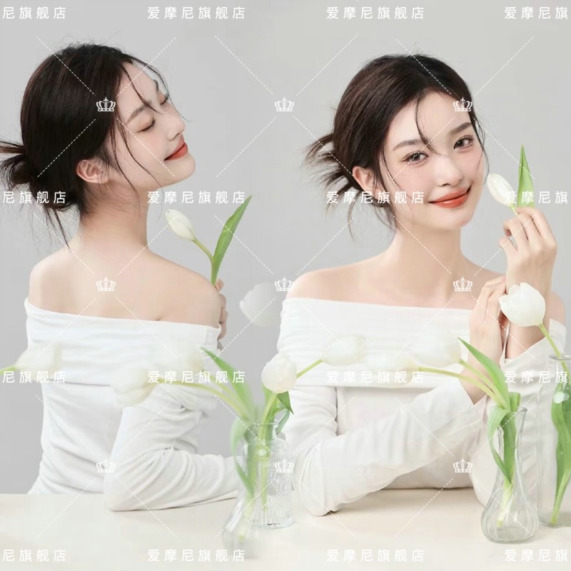 新款影楼主题韩系小清新轻氧少女上衣个人肖像艺术照写真摄影服装