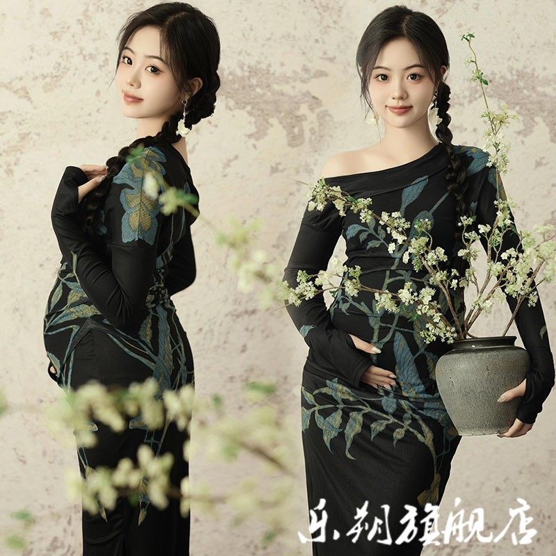 影楼新中式主题文艺复古风连衣裙孕妈咪大肚照摄影写真艺术照服装,男装,其他民族服装,淘宝优惠券,粉丝福利购,淘宝优惠卷