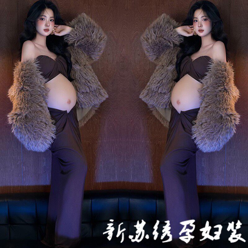 影楼新款孕妈咪大肚照个性成熟韩系时尚高级感艺术写真照摄影服装