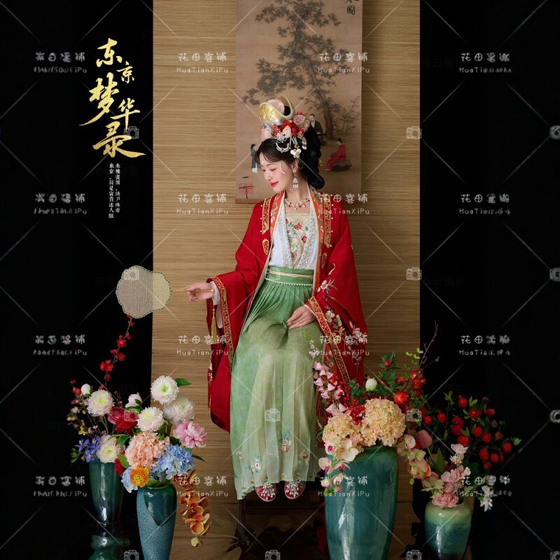 新款宋制汉服中式婚服结婚重工刺绣喜嫁情侣套装影楼拍照主题服装
