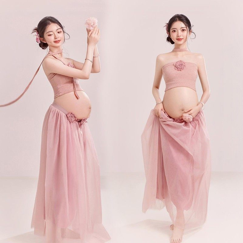 新款唯美风孕妇照服装韩系小清新粉色套装孕妈咪大肚照衣服在家拍,特色手工艺,其他特色工艺品,淘宝优惠券,粉丝福利购,淘宝优惠卷