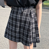 Plaid Irregular False two Short skirt summer new pattern Paige chic False two Culottes skirt