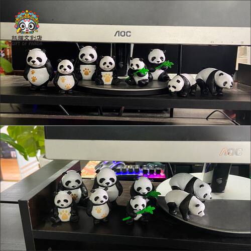 可爱客厅办公室桌面熊猫摆件