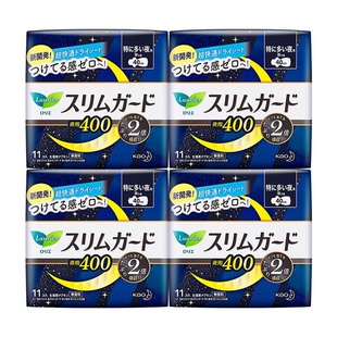 4包花王KAO日本进口S超薄瞬吸干爽零触感加长量大夜用卫生巾400mm