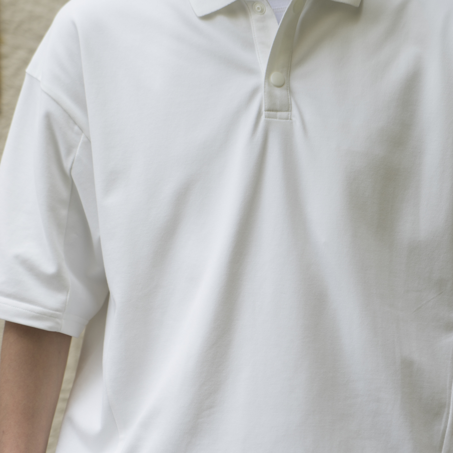 LABSTORE 两色 重磅面料纯色宽松落肩短袖翻领POLO 夏日CITYBOY