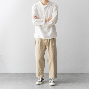 日系搭配 Work 双褶裥9分裤 裤 男 宽松款 法式 Lab Pants 工装 store