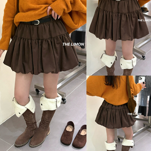 配腰带 1165 报恩裙超好看柔美绒花苞半身裙 柠檬绿茶