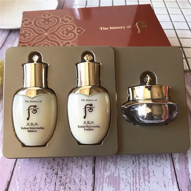 专柜小样whoo后天气丹花献/华泫系列3件套旅行装水乳25ml面霜10ml