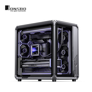 乔思伯 JONSBO X400 PRO 灰色 ATX铝制海景房机箱铝合金框架