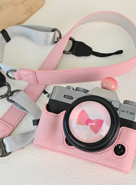 富士XT30二代保护套XT50XM5XS20X100Vi相机套XT5皮配件相机包粉色