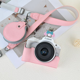 佳能R50保护套R10相机包可爱热靴R100底座包适用于R50V皮套粉色
