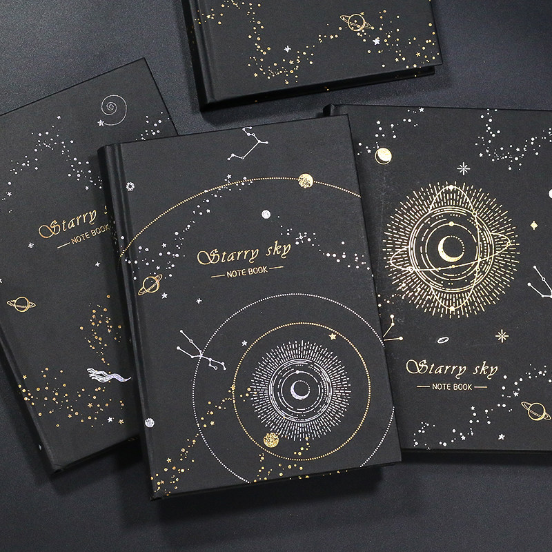 Unleash Creativity: All-Black Page Notebook for Starry Thoughts - Product image 4