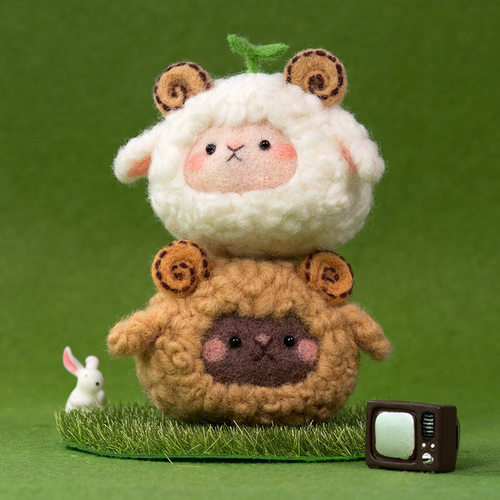 羊毛毡戳戳乐小绵羊diy材料包