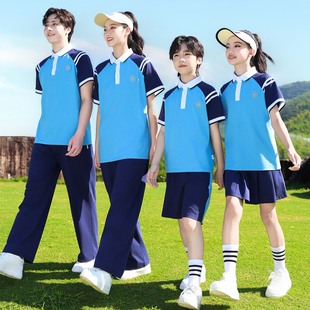 江西省九江市统一儿童校服夏季短袖套装初中高中小学运动透气套装