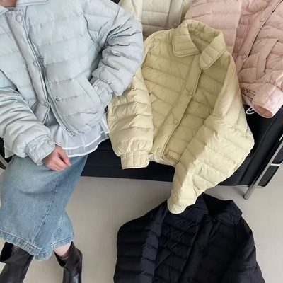 羽绒服女短款韩版轻薄翻领
