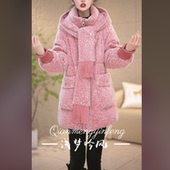 百搭显白显瘦减龄围巾领羽绒服M 新款 保暖时尚 2XL