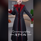 25B561MJ新款 加厚夹棉轻奢气质洋气连帽大衣套装 连衣裙 DBF 5XL