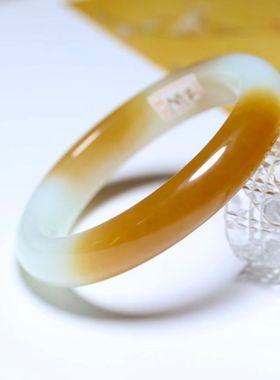 十三年老店强烈推荐和田玉且末糖白玉平安镯一物一证色泽分明高端