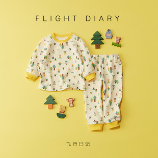 秋冬季 宝宝睡衣套装 儿童空气棉家居服男女童分体防着凉保暖内衣A