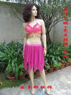 新款肚皮舞爵士拉丁亮点套装广场舞舞台表演夜场路演辣妹夏日套装