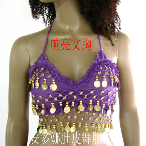 新款肚皮舞响亮文胸上衣 肚皮舞印度新疆舞舞台手工钉珠文胸上衣