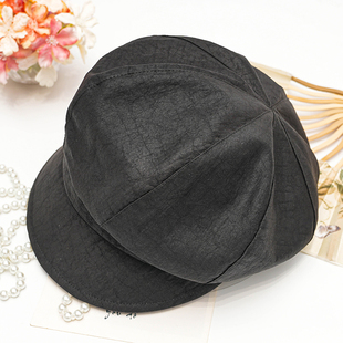 薄款八角帽真丝桑蚕丝百搭时尚帽子遮阳帽复古