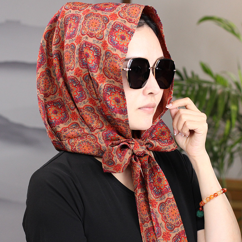 香云纱丝巾帽防风防尘夏款遮阳新款2024春夏防晒多用百搭头巾帽