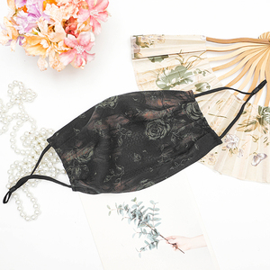 防晒口罩【浮海玫瑰】透气香云纱桑蚕丝面罩防尘防风沙真丝面纱