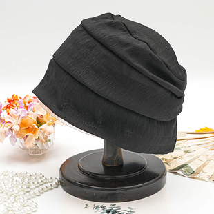 新款 遮白发女香云纱春季 桑蚕丝真丝遮阳防晒帽子 云丝络 塌塌帽