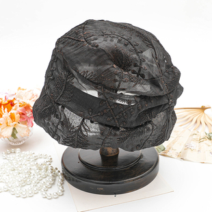 【塌塌帽】遮白发欧根纱桑蚕丝春季新款桑蚕丝ol真丝遮阳帽防晒帽