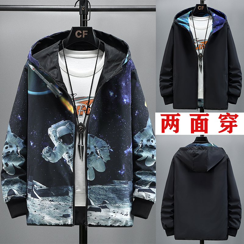 宇航员运动港风情侣工装夹克外套