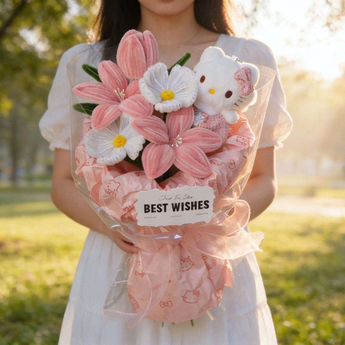 hellokitty凯蒂猫玩偶公仔扭扭棒花束生日礼物送女友闺蜜女生儿童图片